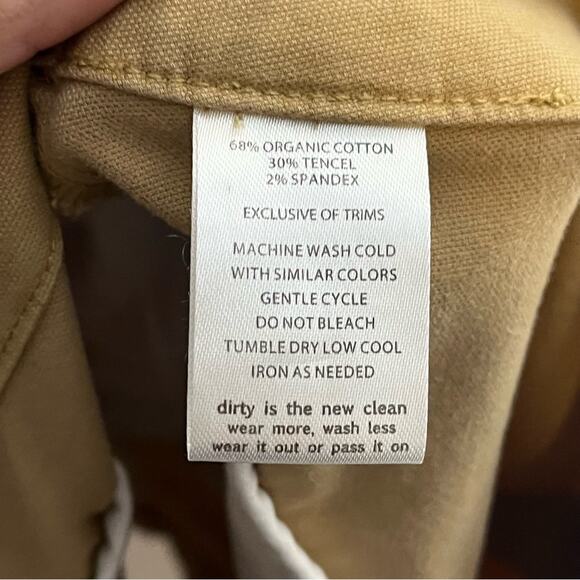 TOAD & CO. Tan organic cotton twill blend button front casual skirt size 6 - Picture 6 of 6